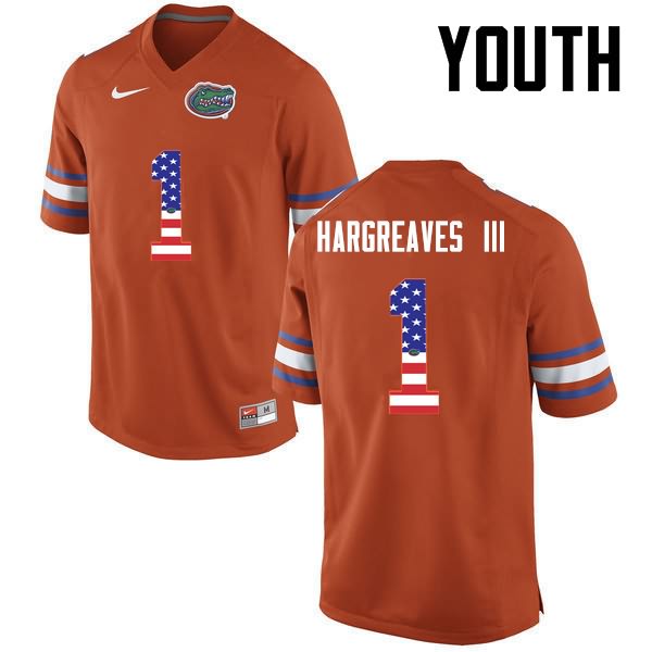 NCAA Florida Gators Vernon Hargreaves III Youth #1 USA Flag Fashion Nike Orange Stitched Authentic College Football Jersey GAH6064OR